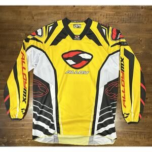 ALLOY Motocross Jersey Men's Large Yellow Black Alloymix Race Shirt